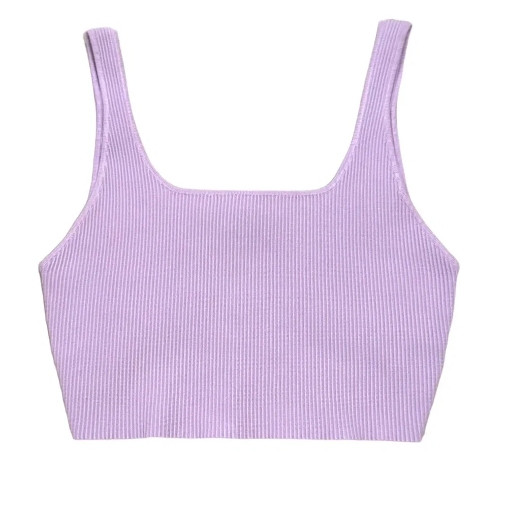 HOUSE OF HARLOW 1960 Ribbed Sculpt Knit Luxe Essentials Crop Top NWT Large - Picture 1 of 5